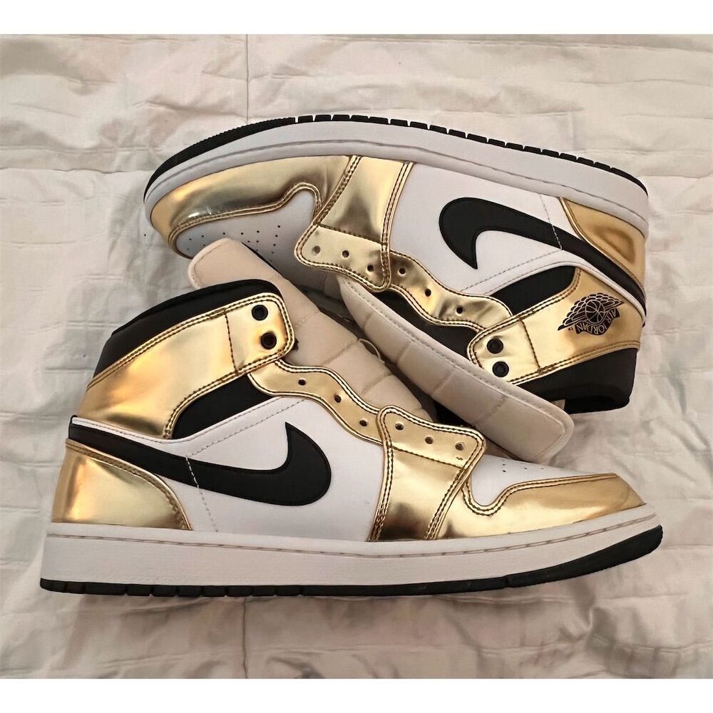 Jordan Air Jordan 1 Mid SE Gold Sneakers Unisex Size 11.5 Men's Athletic Shoes - Picture 9 of 9
